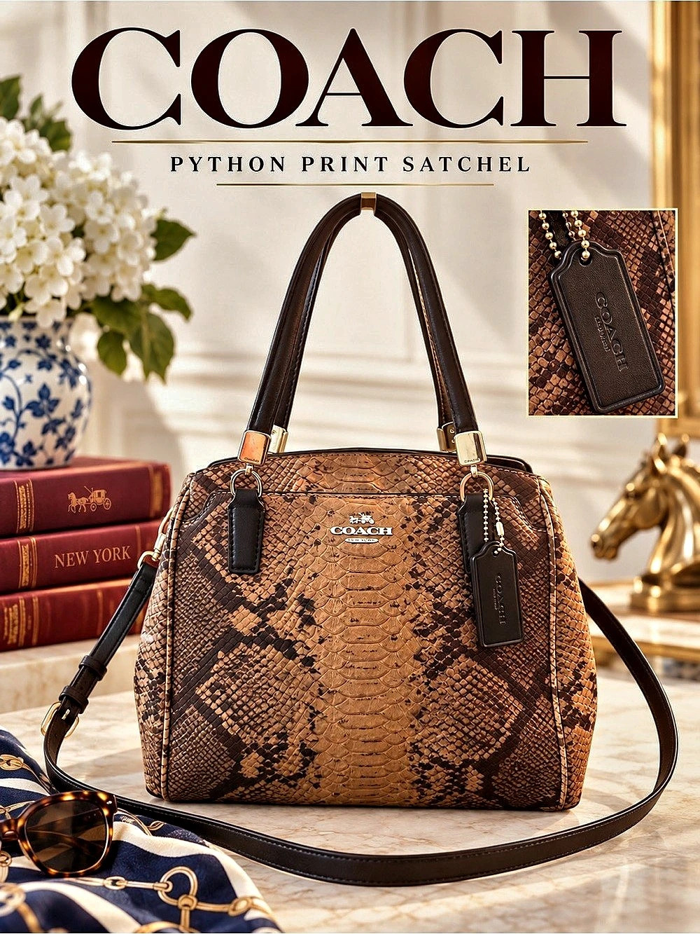Coach Minetta Python Embossed Crossbody F35271